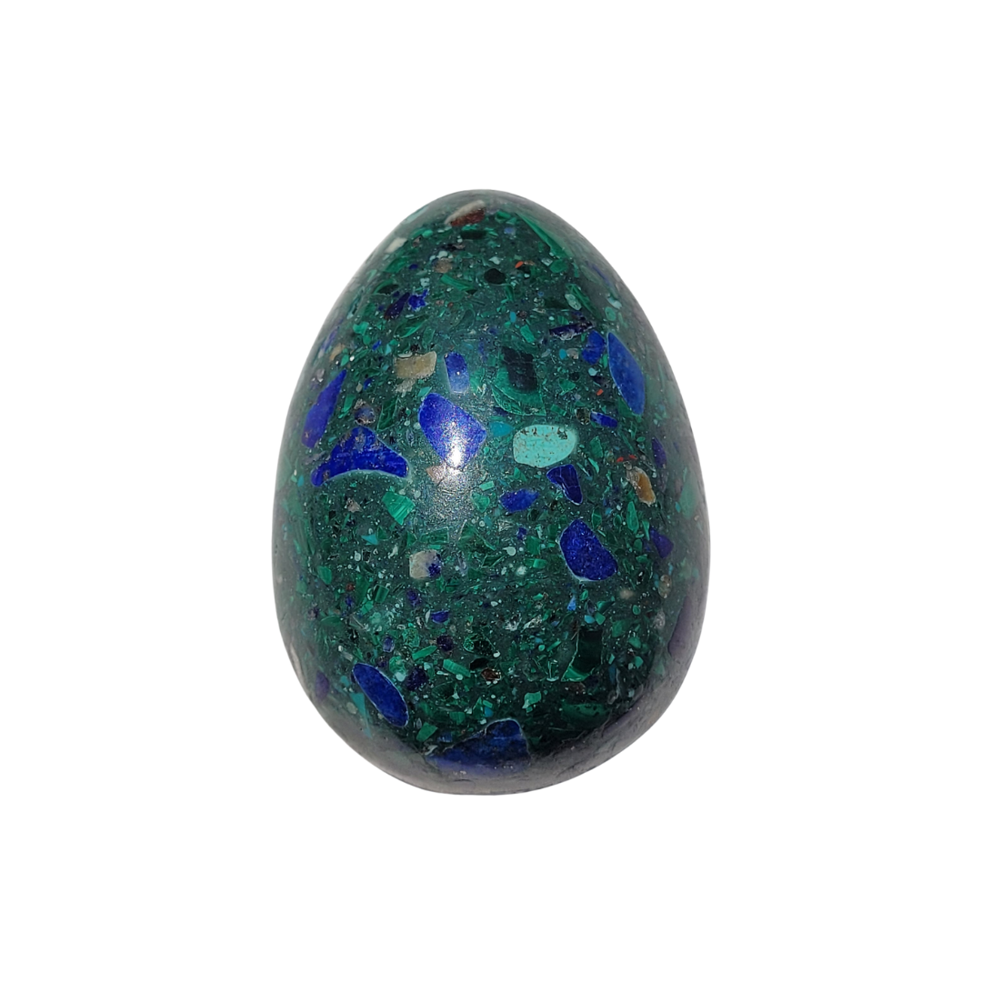Regular Malachite & Lapis Lazuli Crystal Egg