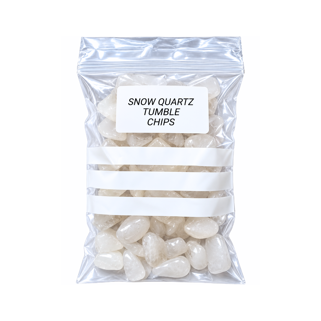 Snow Quartz Tumble Chips | 100g Clear Bag