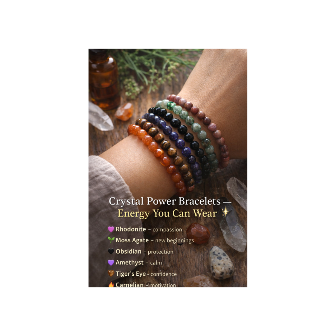 💎✨ Crystal Power Bracelets – Energy You Can Wear