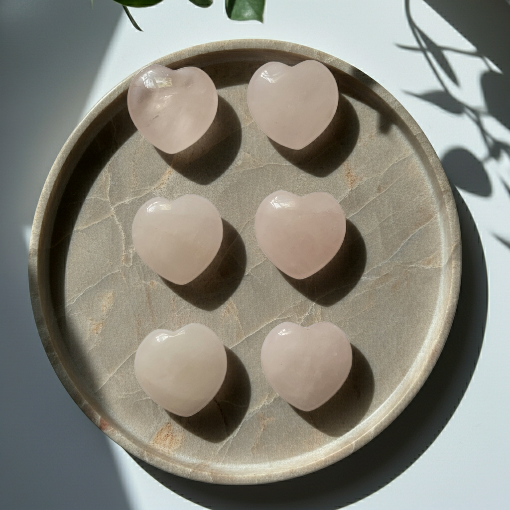 Mini Rose Quartz Crystal Heart