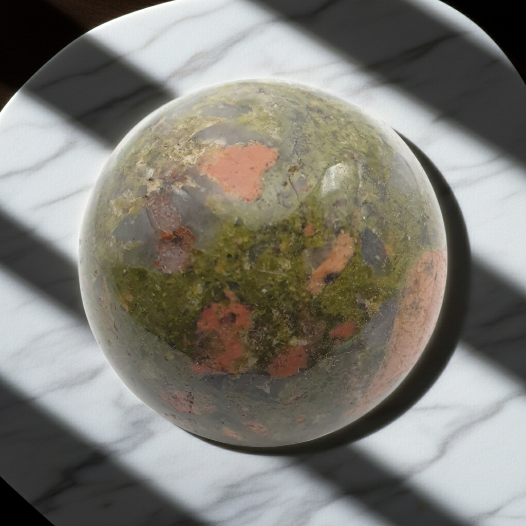 Small Unakite Crystal Sphere