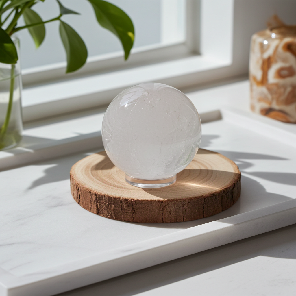 Small Clear Quartz Crystal Sphere