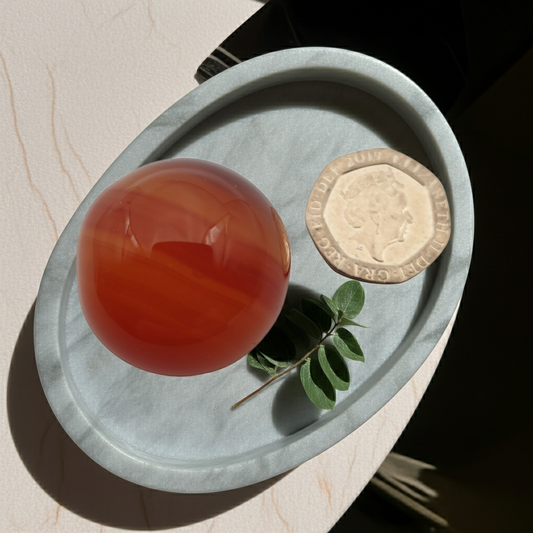 Very Small Carnelian Crystal Sphere