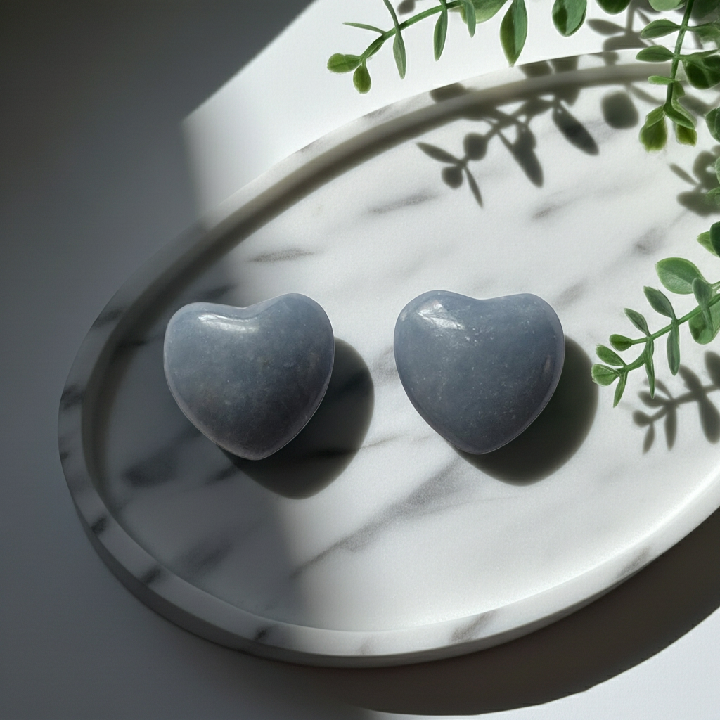 Mini Angelite Crystal Heart