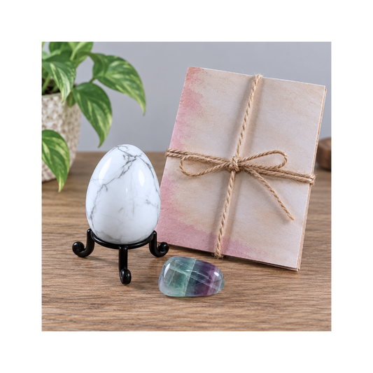 Zodiac Birthday Crystal Egg Gift Set | Air Signs | Howlite