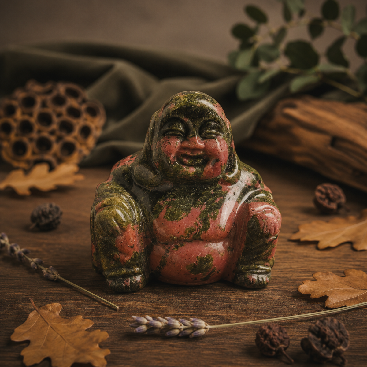 Unakite Crystal Buddha