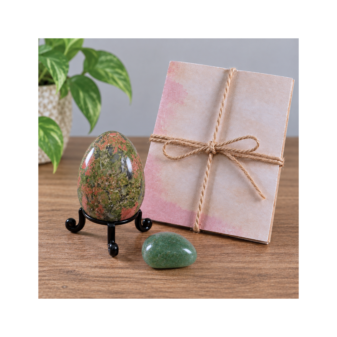 Zodiac Birthday Crystal Egg Gift Set | Earth Signs | Unakite