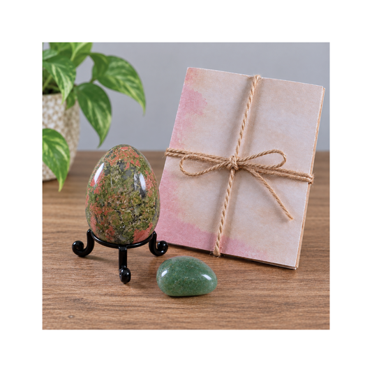 Zodiac Birthday Crystal Egg Gift Set | Earth Signs | Unakite