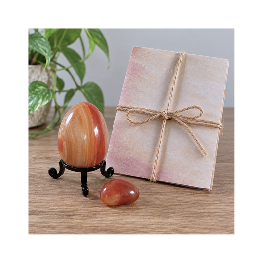 Zodiac Birthday Crystal Egg Gift Set | Fire Signs | Carnelian