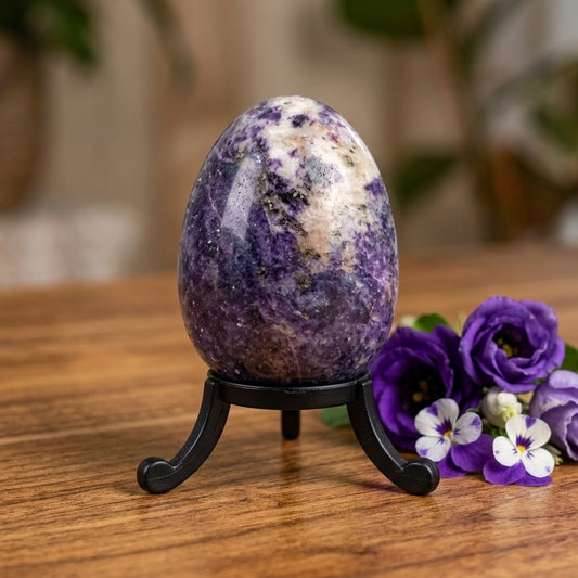 Regular Lepidolite Crystal Egg