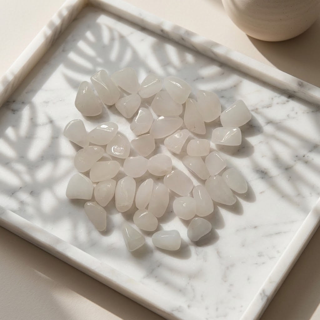 Snow Quartz Tumble Chips | 100g Clear Bag