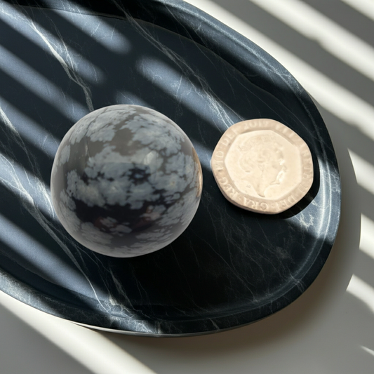 Very Small Snowflake Obsidian Crystal Sphere