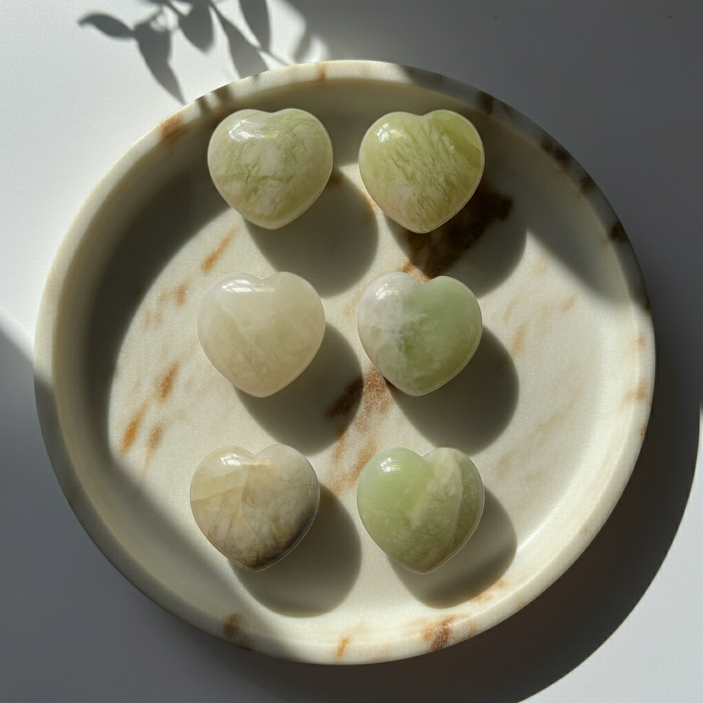 Mini New Jade Crystal Heart