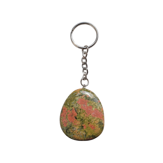 Unakite Crystal Key Ring