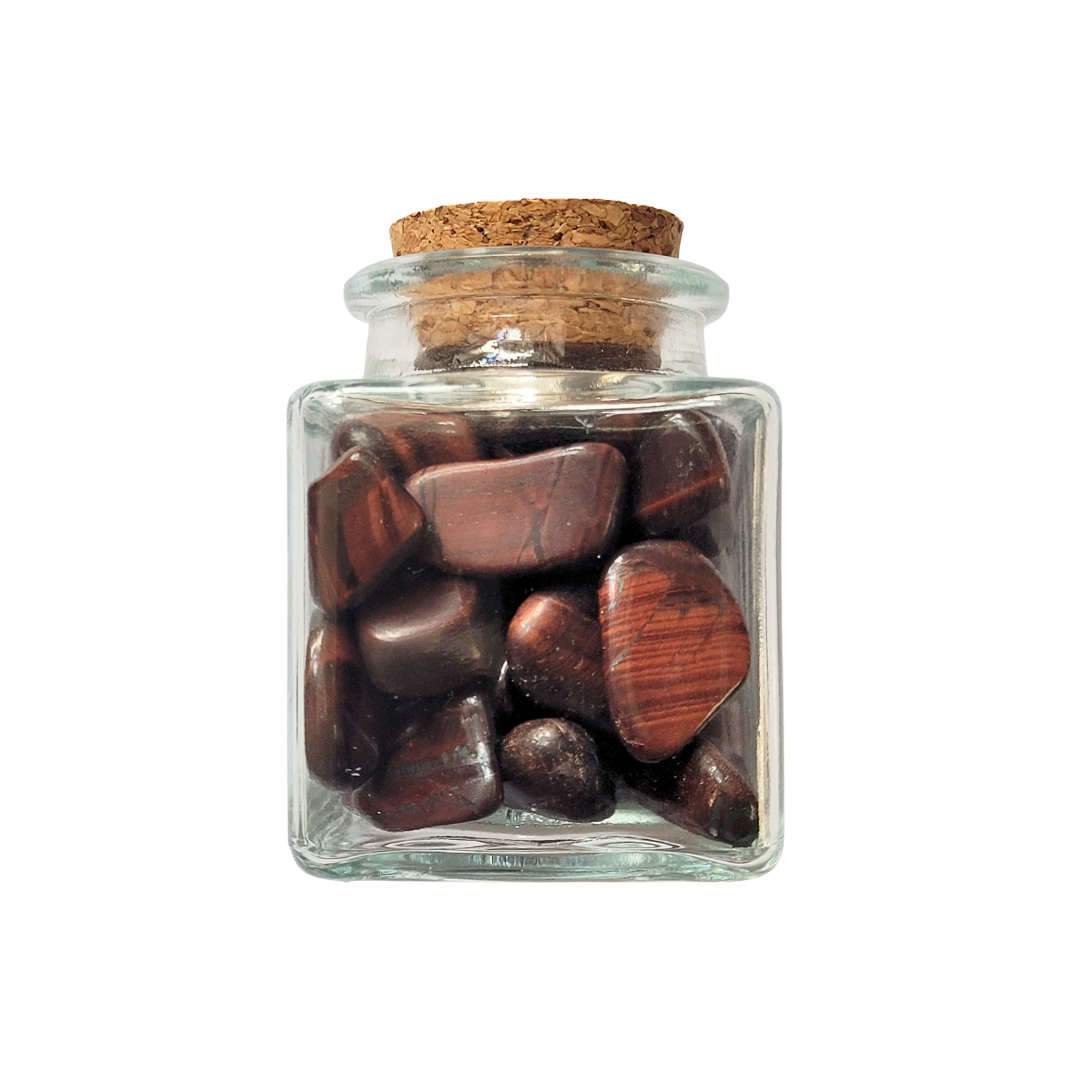 Red Tiger's Eye Tumble Chips | 90g Glass Jar