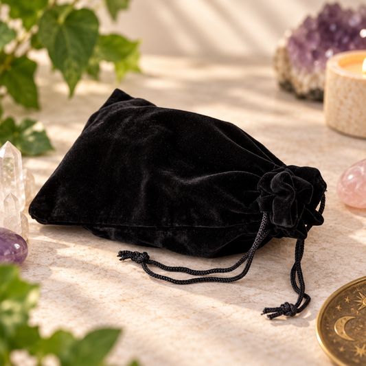Black Velvet Crystal & Jewellery Pouch