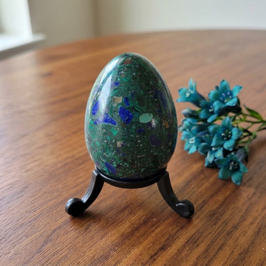 Regular Malachite & Lapis Lazuli Crystal Egg