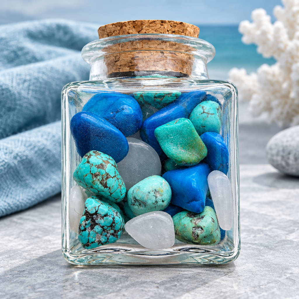 Blue Lagoon Crystal Confetti coastal lifestyle image