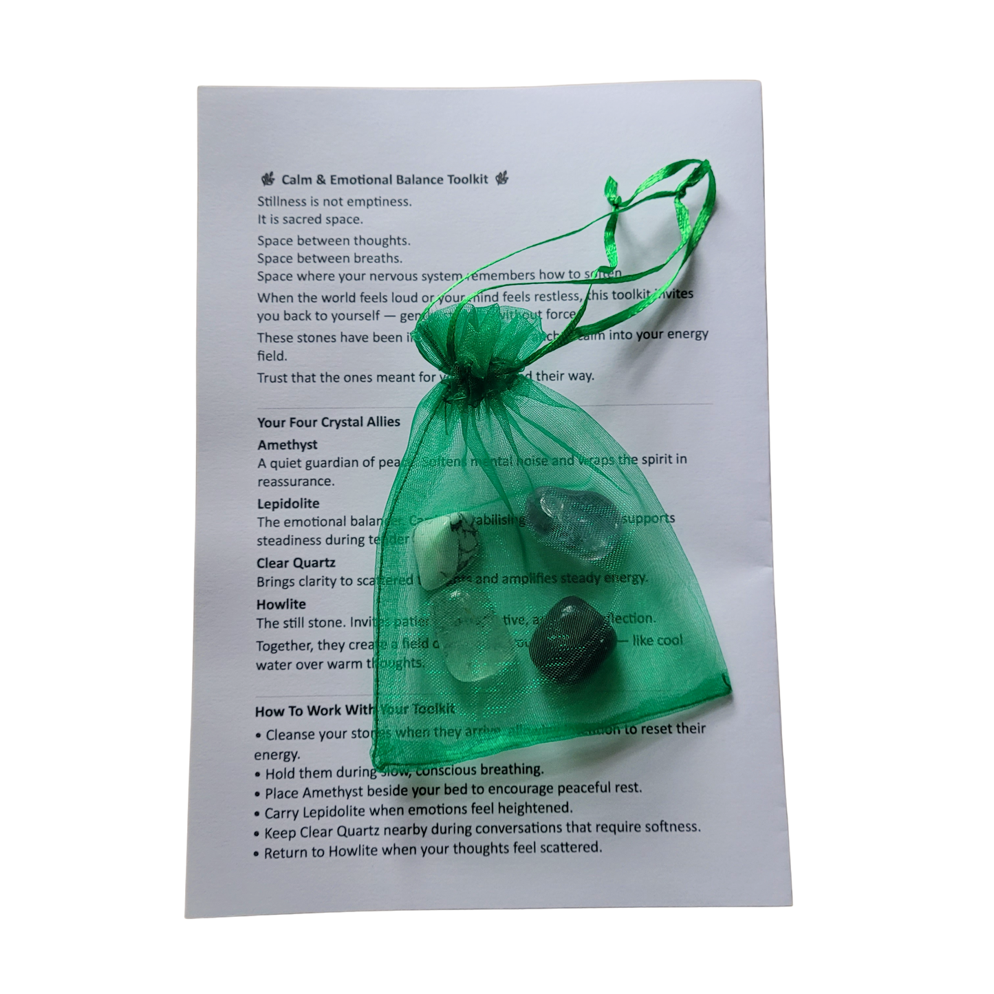 🌿 Calm & Emotional Balance Crystal Toolkit