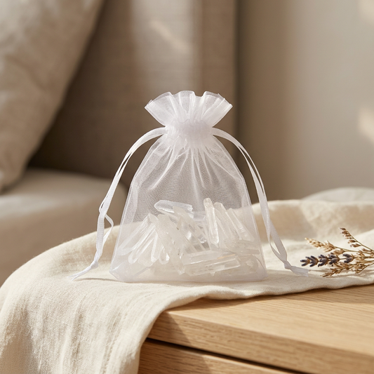 Lifestyle photo of your crystal pouch