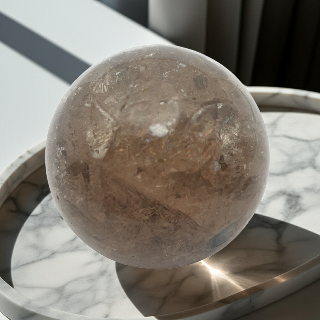 Small Smoky Quartz Crystal Sphere