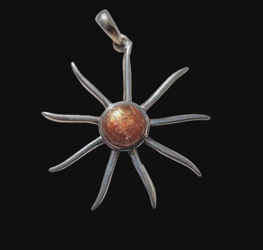 Sunstone Sterling Silver Solar Pendant