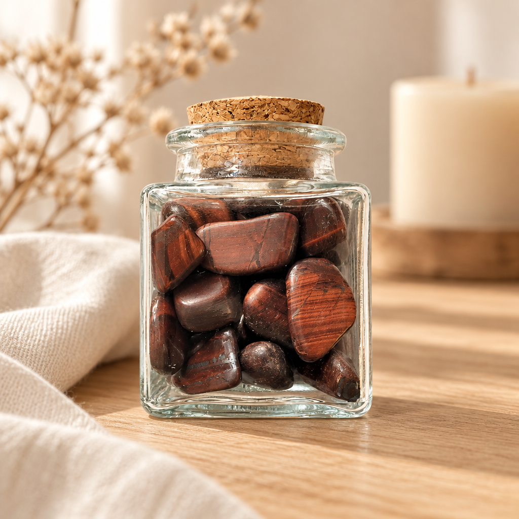 Red Tiger’s Eye jar lifestyle picture